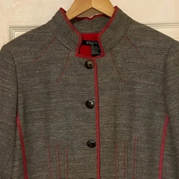 Etcetera Womens Wool Blend Gray Blazer - Picture 2 of 5